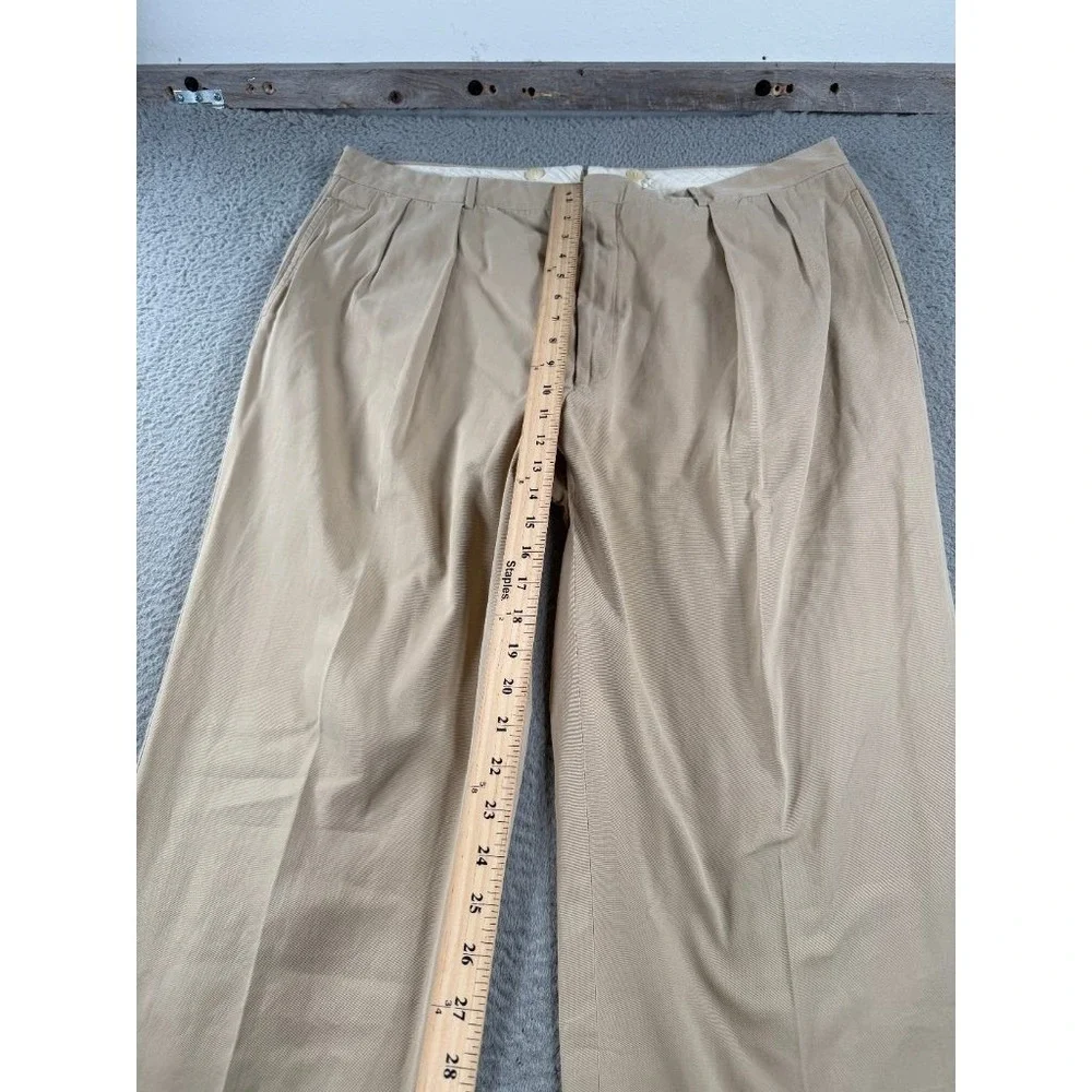 Vintage Polo Ralph Lauren Blue Label Pants Mens 38x32 Khaki Pleated Chino Italy